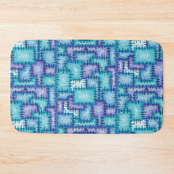 Artikelvorschau, Schattierungen der blauen abstrakten Patchmuster-Punktmalerei entworfen und verkauft von MitoP.