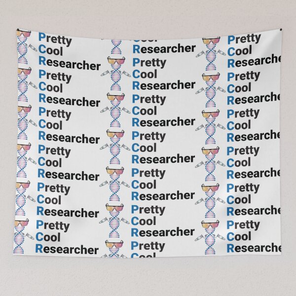 Item preview, PCR Pretty Cool Researcher Funny Character Logo designed and sold by Zit-Zat-Zot.