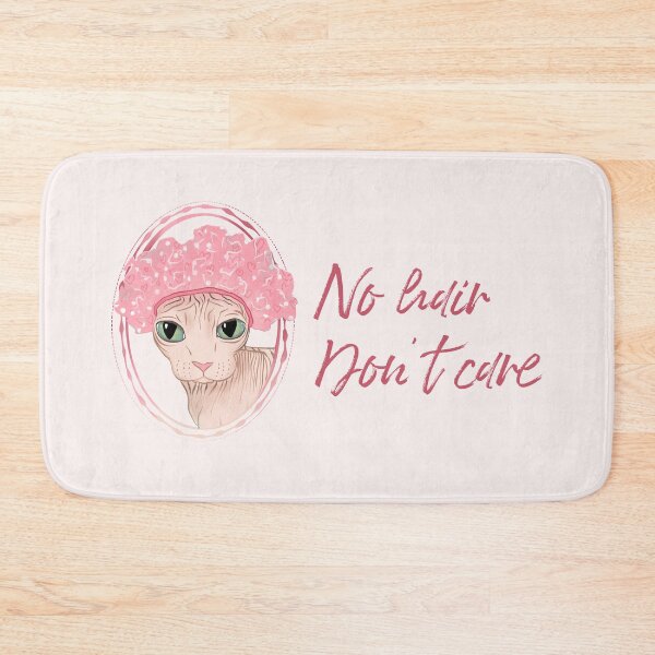 Item preview, No Hair Don't Care - Sphynx Cat in a Pink Shower Cap designed and sold by AnanasArt.
