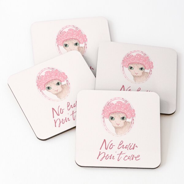 Item preview, No Hair Don't Care - Sphynx Cat in a Pink Shower Cap designed and sold by AnanasArt.