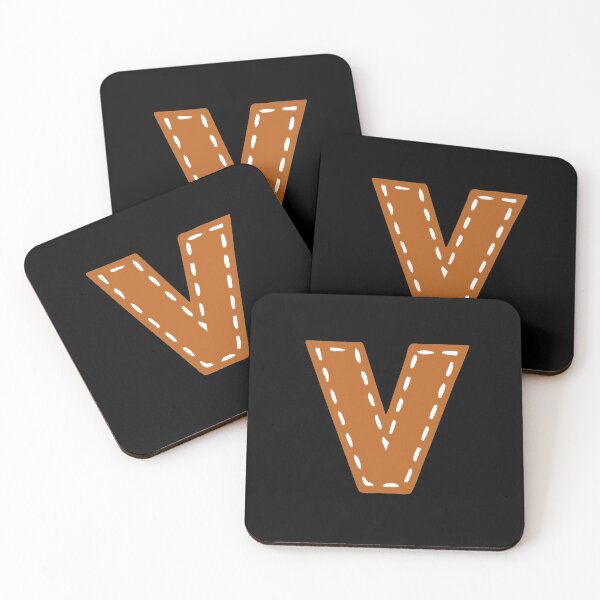 Item preview, V letter sewn in college style USA leather designed and sold by GeogDesigns.