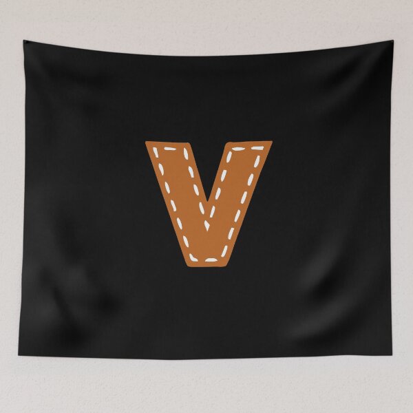Item preview, V letter sewn in college style USA leather designed and sold by GeogDesigns.