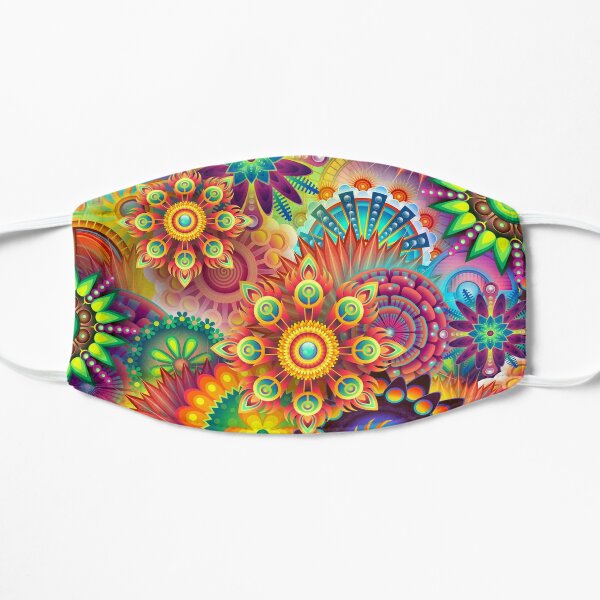 Face mask yoga pattern i colorful namaste design face mask msn Flat Mask