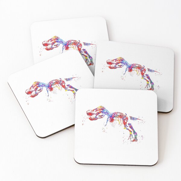 Artikelvorschau, T Rex, Dinosaurier, Aquarell T Rex, T Rex Skelett entworfen und verkauft von Rosaliartbook.