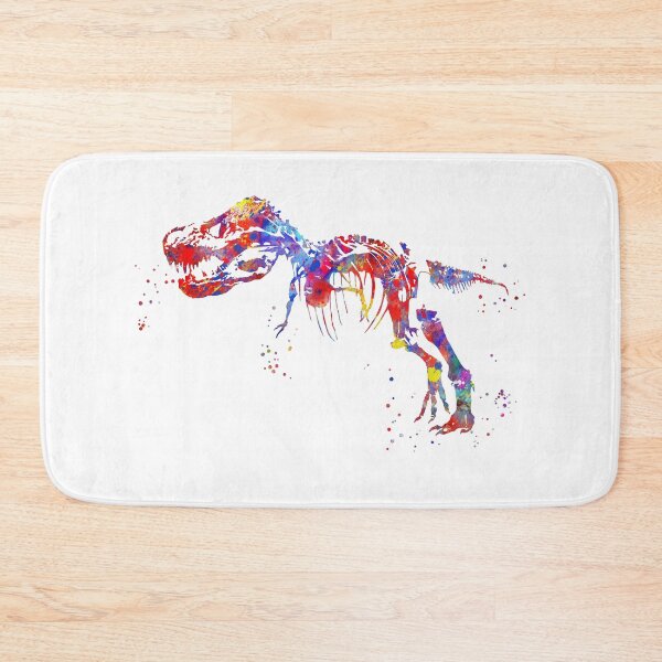 Aperçu de l'œuvre T Rex, dinosaure, aquarelle T Rex, squelette T rex créée et vendue par Rosaliartbook.
