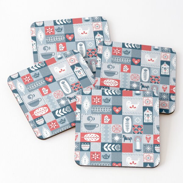Item preview, Hyggelig squares - red & blue designed and sold by movezerb.