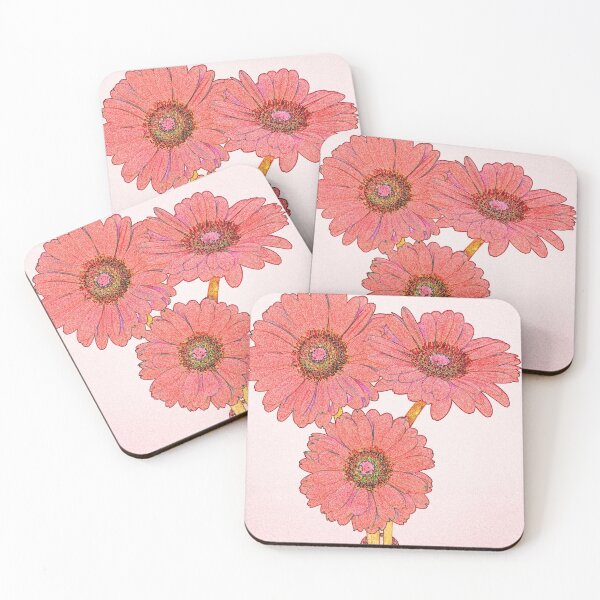 Item preview, Red daisies Pen and ink style pop art designed and sold by Latch Farm  Studios.