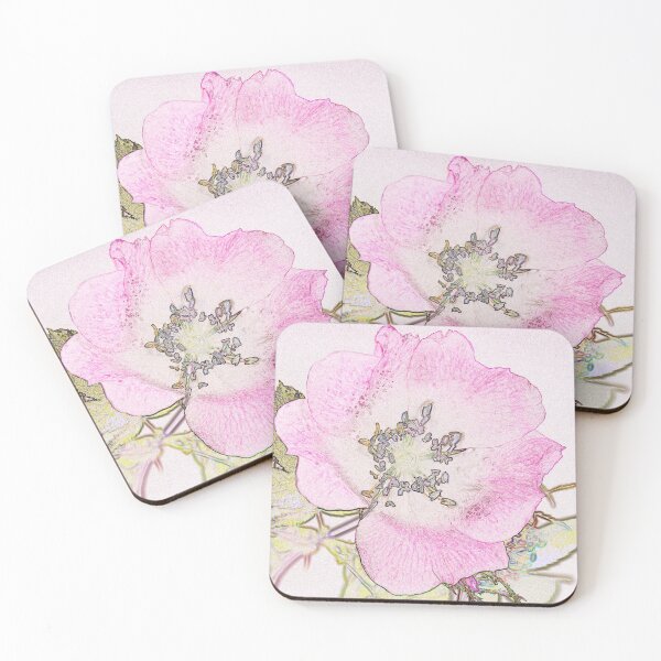 Item preview, Brier rose, pink pen and ink style designed and sold by Latch Farm  Studios.