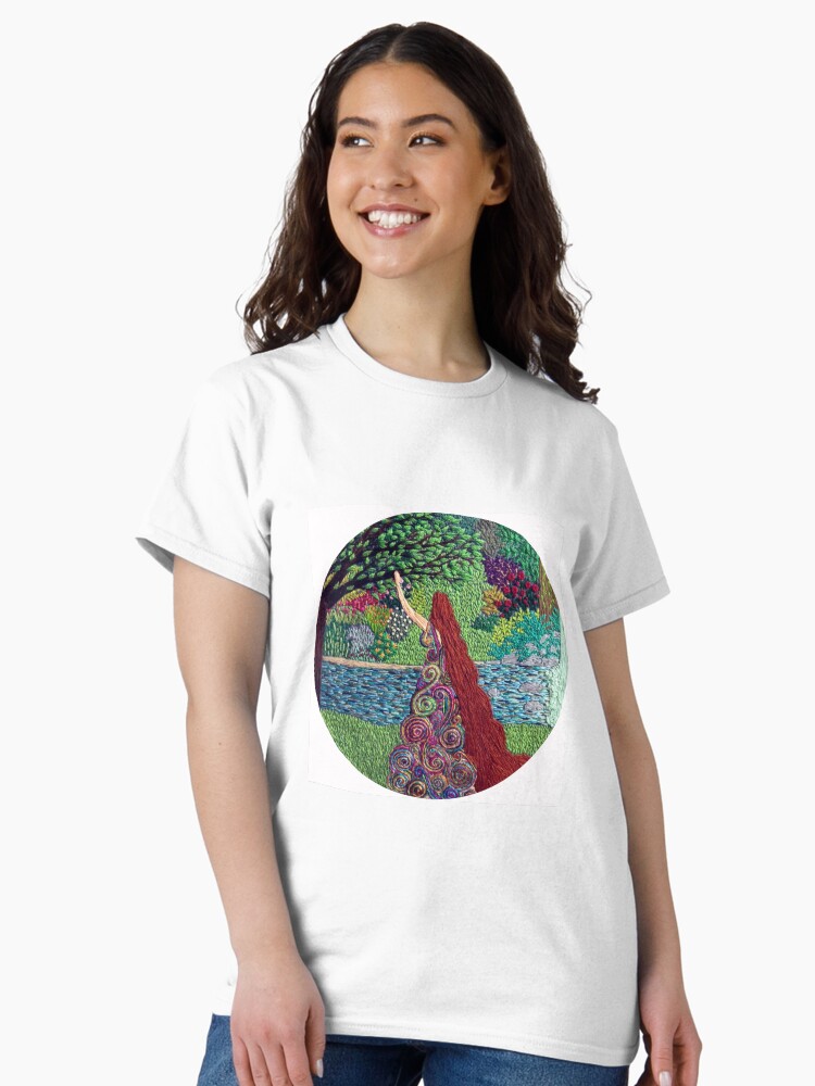 Thumbnail 2 of 7, Classic T-Shirt, Lady Swirl designed and sold by SewingSongbird.