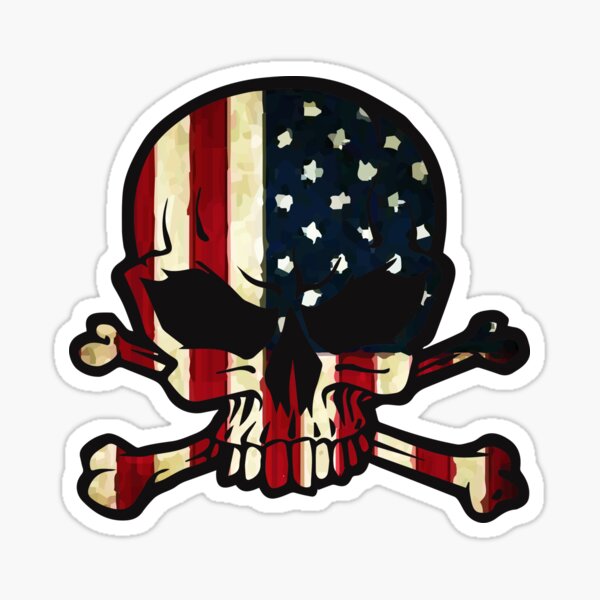 Patriot Skull Sticker