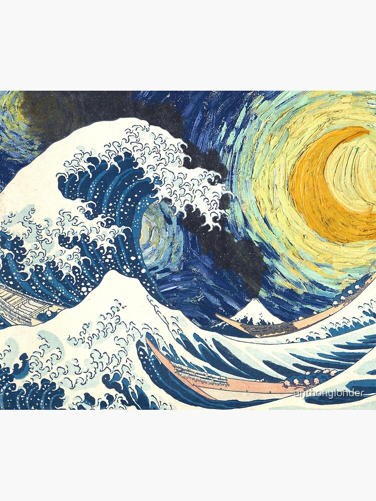 Starry Night Over the Great Wave Off Kanagawa-Hokusai and Vincent Van Gogh by anthonylonder