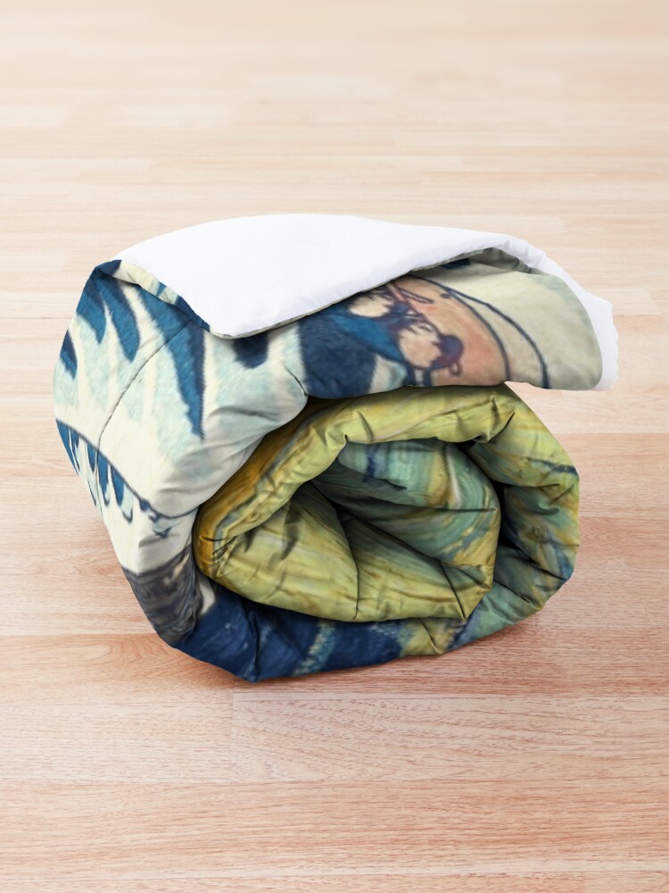 Alternate view of Starry Night Over the Great Wave Off Kanagawa-Hokusai and Vincent Van Gogh Comforter