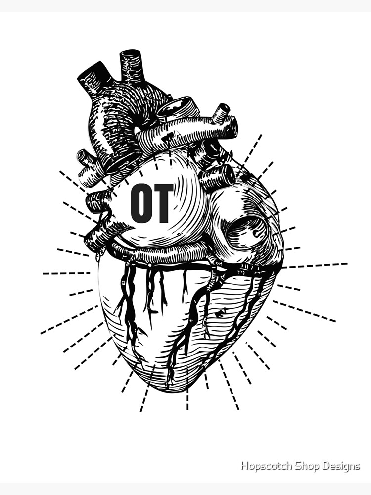 Occupational Therapy Love Ot Anatomical Heart Art Board Print By Dfitts Redbubble