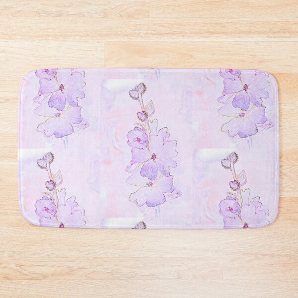 Item preview, Purple mallow flower in soft pink and purple pen and ink style designed and sold by Latch Farm  Studios.