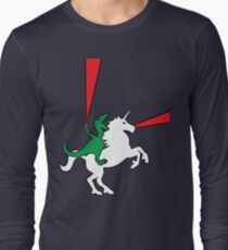 Dinosaurier Reit Einhorn Langarmshirt