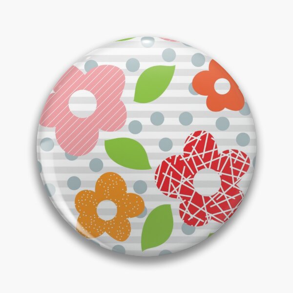 Retro Textured Floral Pin