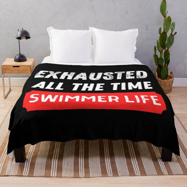 Item preview, Exhausted All The Time - Swimmer Life - Best Funny Gift | Swimming designed and sold by sviatos.