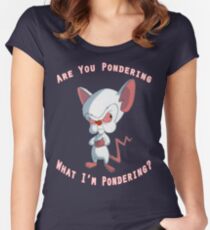 Pinky and The Brain - Pondering Women's Fitted Scoop T-Shirt
