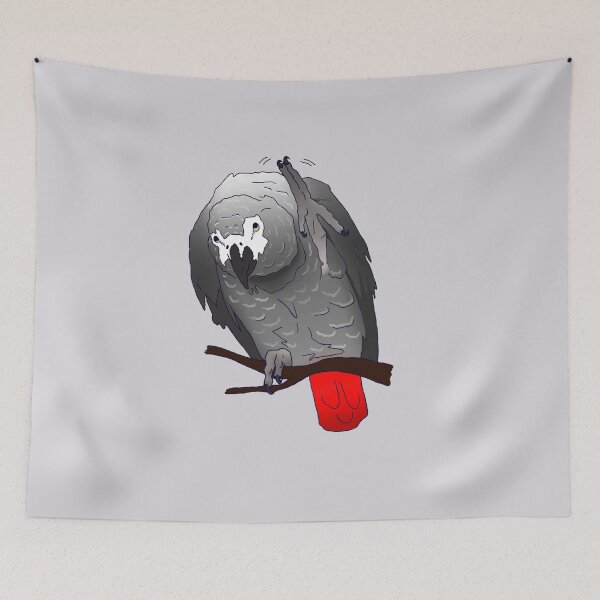 Item preview, African Grey Parrot Perching Waving on a Branch designed and sold by einsteinparrot.