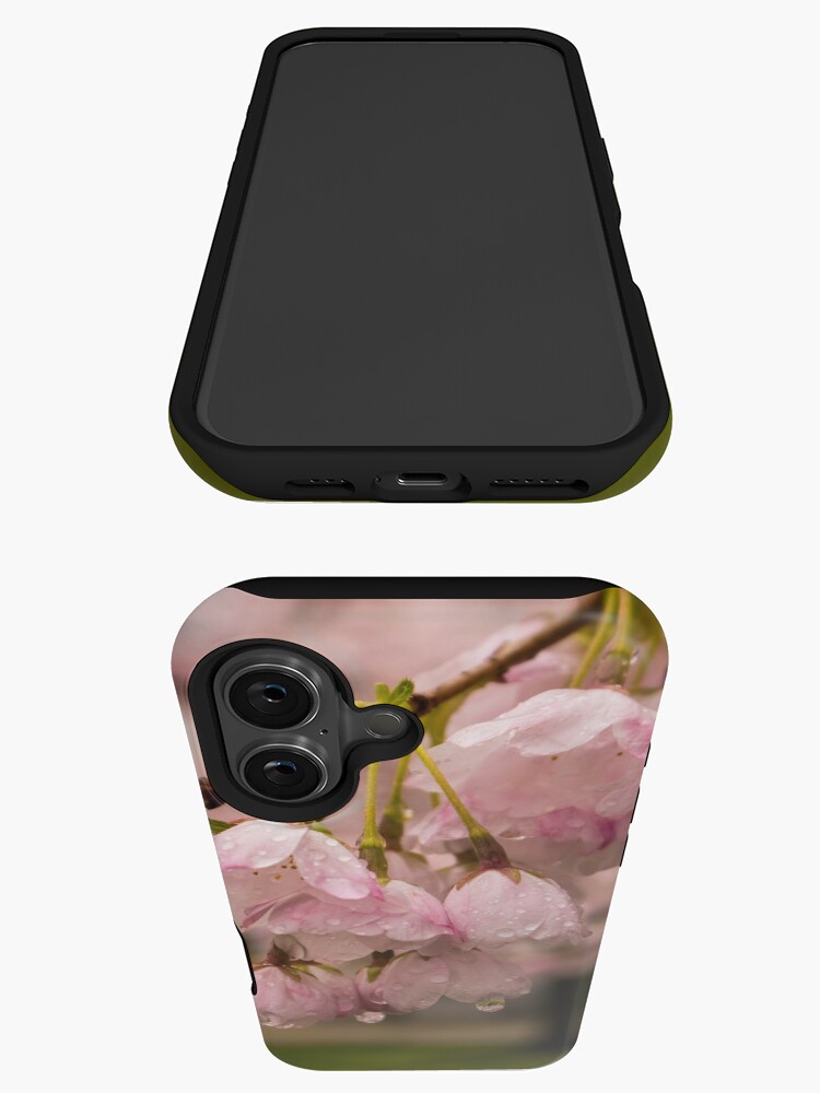 Thumbnail 3 of 4, iPhone Case, Cherry Blossoms and Rain Drops designed and sold by raetucker.