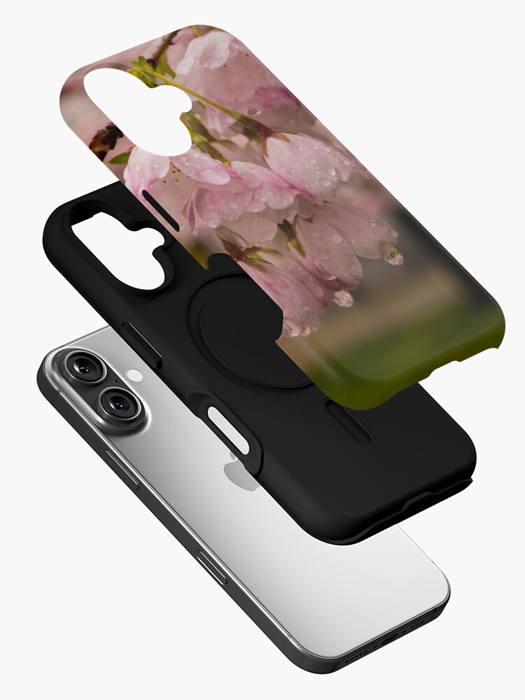 Thumbnail 2 of 4, iPhone Case, Cherry Blossoms and Rain Drops designed and sold by raetucker.