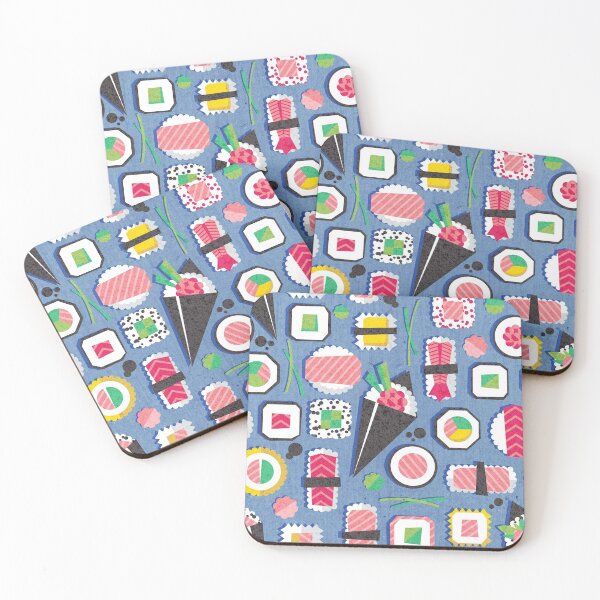 Item preview, Paper cut geo sushi // blue background designed and sold by SelmaCardoso.