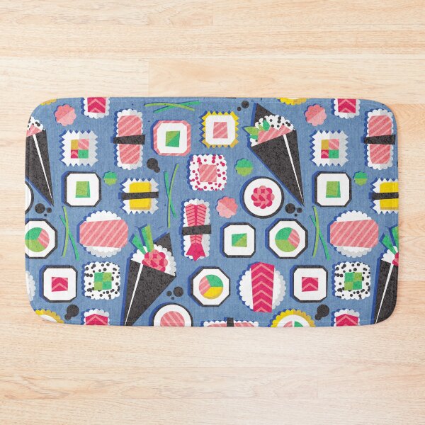 Item preview, Paper cut geo sushi // blue background designed and sold by SelmaCardoso.