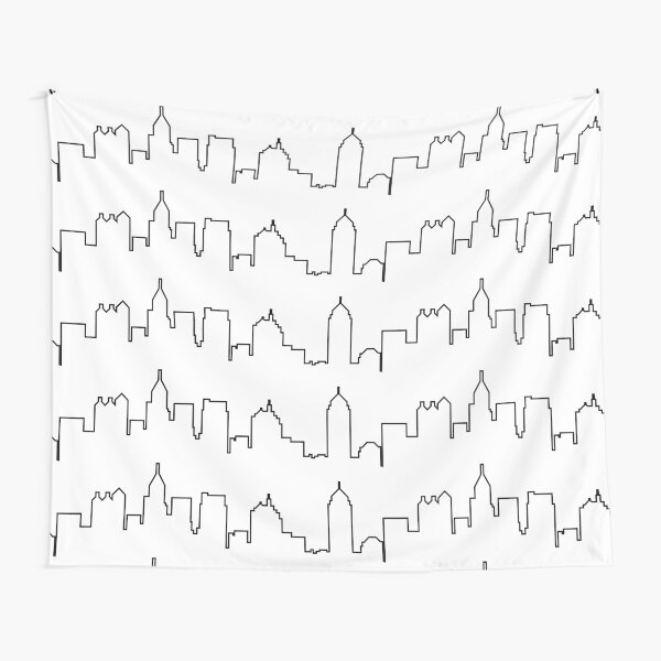 Atlanta, Georgia City Skyline Silhouette Tapestry