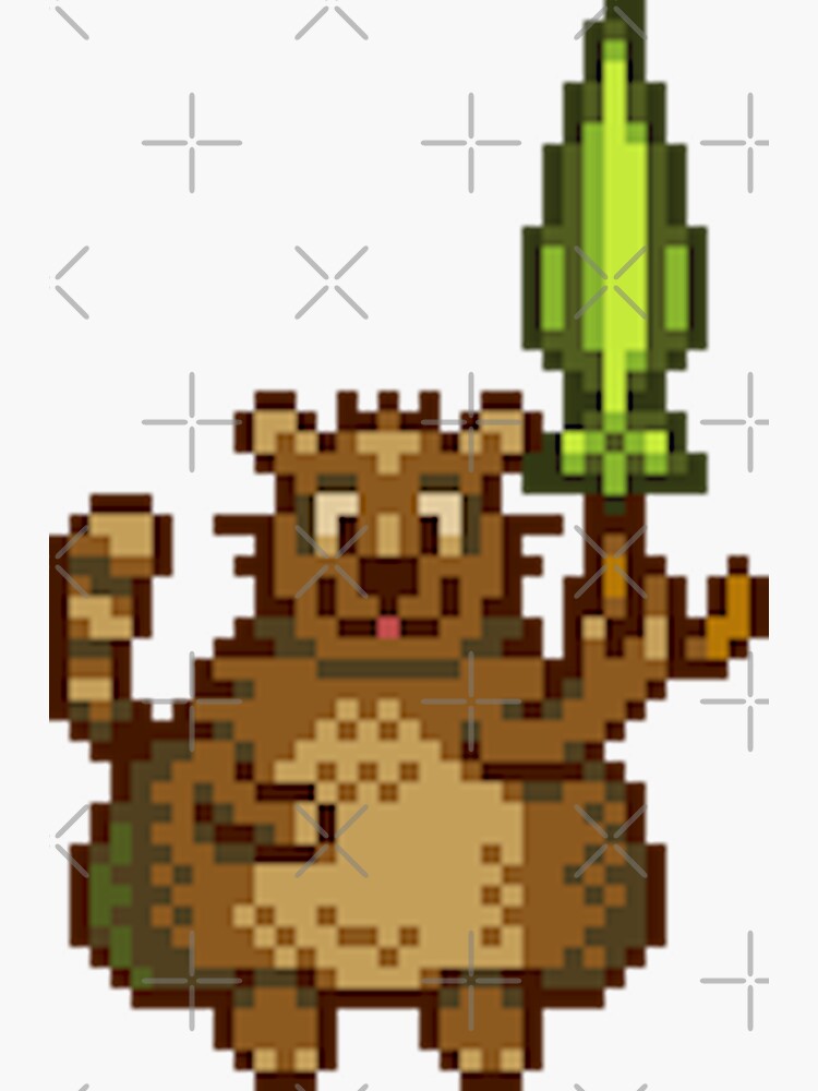 Aperçu 3 sur 3. Sticker avec l'œuvre Ours poubelle de Stardew Valley créée et vendue par r9440.