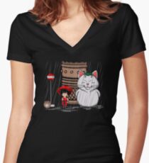 Mein Nachbar Karin Tailliertes T-Shirt mit V-Ausschnitt