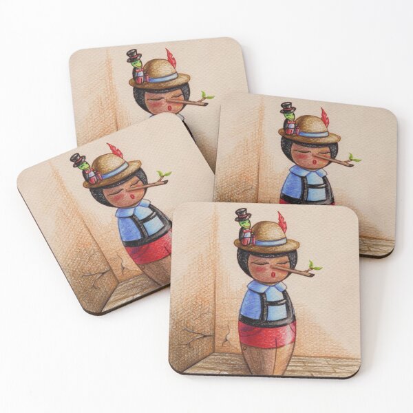 Item preview, Kokeshi Pinocchio and Jiminy Cricket designed and sold by Pendientera.