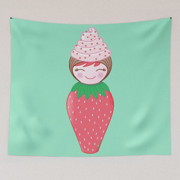 Item preview, Kokeshi Strawberry cupcake designed and sold by Pendientera.