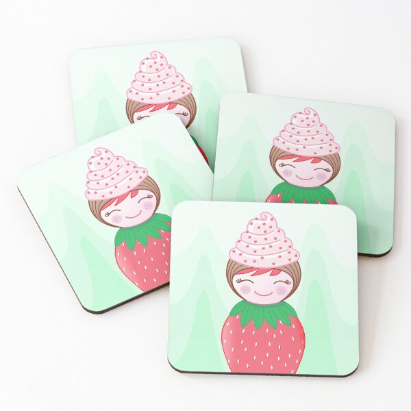 Item preview, Kokeshi Strawberry cupcake designed and sold by Pendientera.