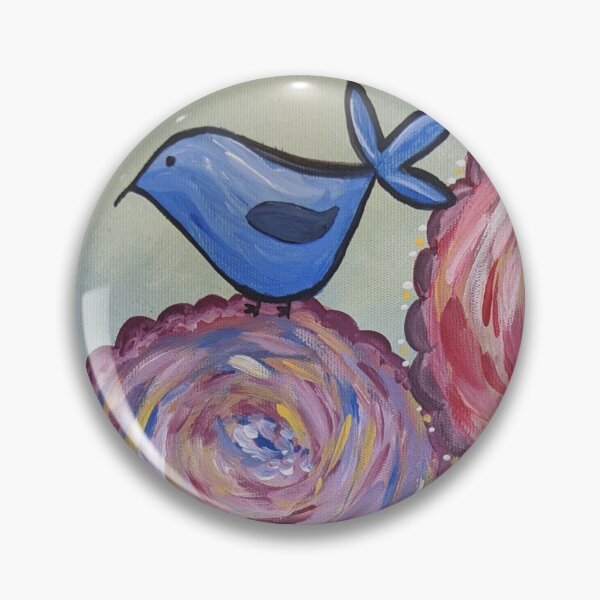 Artikelvorschau, Blauer Vogel auf einer Blume entworfen und verkauft von ElleEmme.