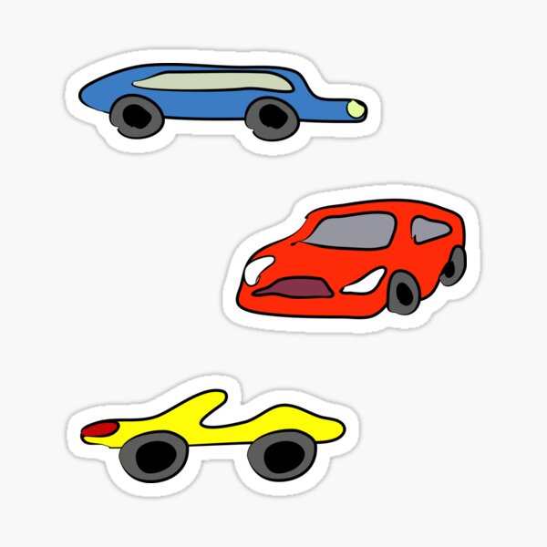 Sticker collection - 3 pieces cars Sticker