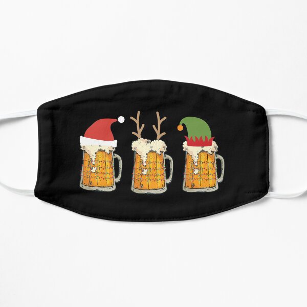 Christmas Beer Mugs Santa Elf Reindeer Drinking Gift Flat Mask