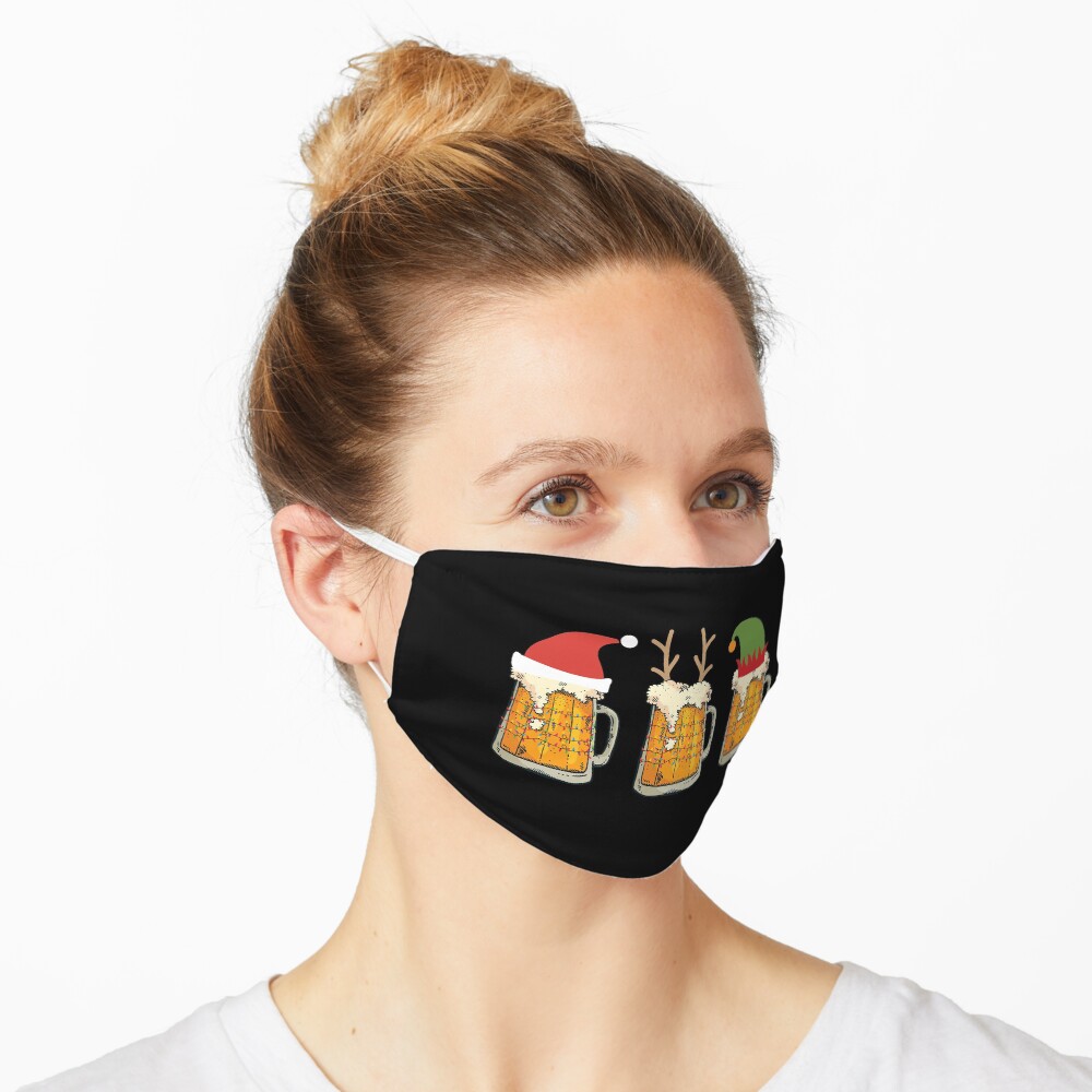Christmas Beer Mugs Santa Elf Reindeer Drinking Gift Mask