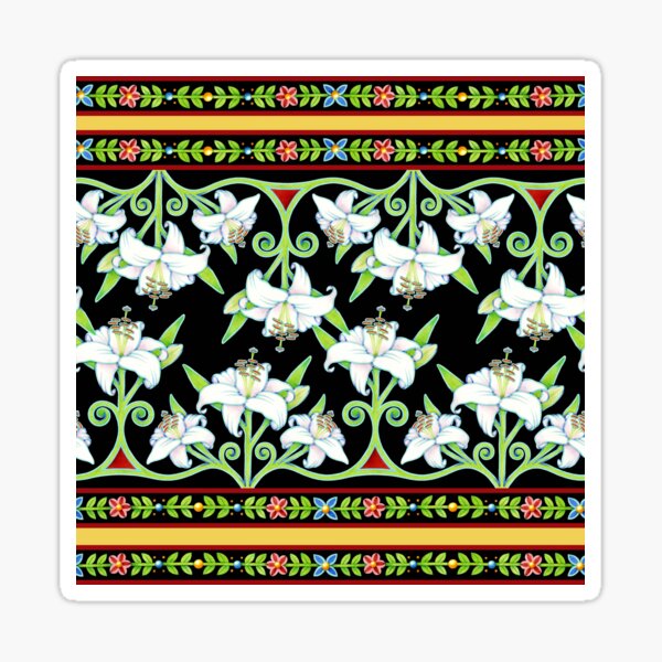 Elizabethan Lily Folkloric Stripe Sticker