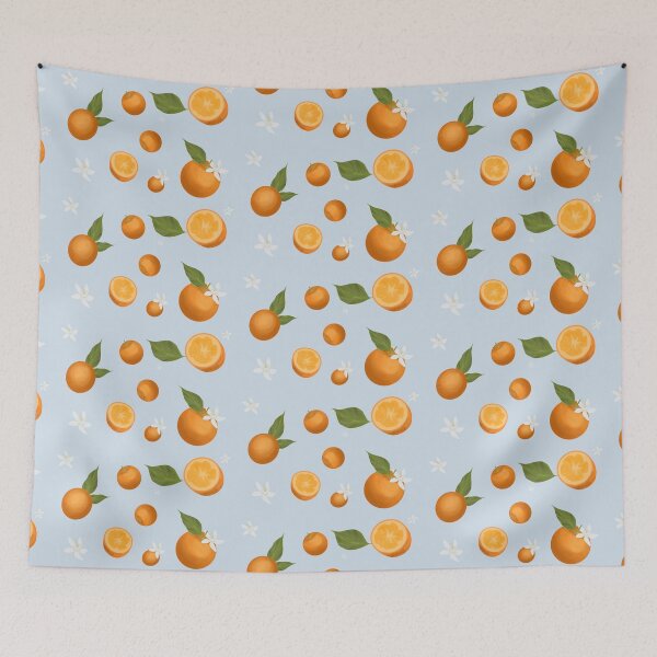 Item preview, Orange Blossom in Light Blue designed and sold by Basil Lime.