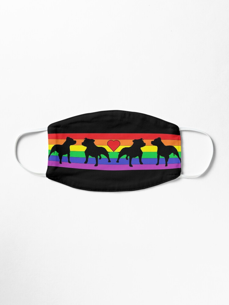 Somewhere Over The Rainbow Staffie Staffordshire Bull Terrier Mask By Janewrenart Redbubble - somewhere over the rainbow roblox