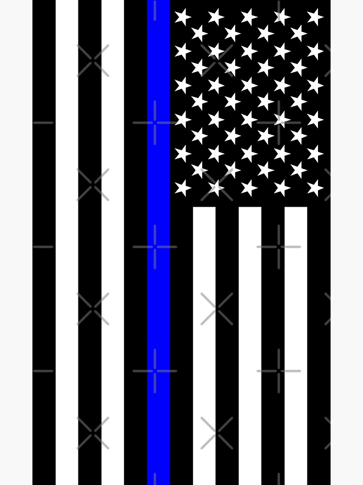 "The Symbolic Thin Blue Line on US Flag" Sticker for Sale by Garaga