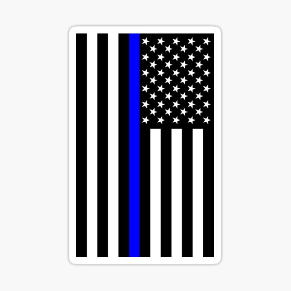 the-symbolic-thin-blue-line-on-us-flag-sticker-for-sale-by-garaga-redbubble