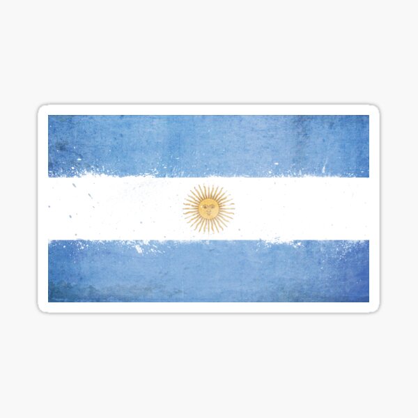Pegatina Bandera Ondeante Argentina Mediana 80x60 mm.