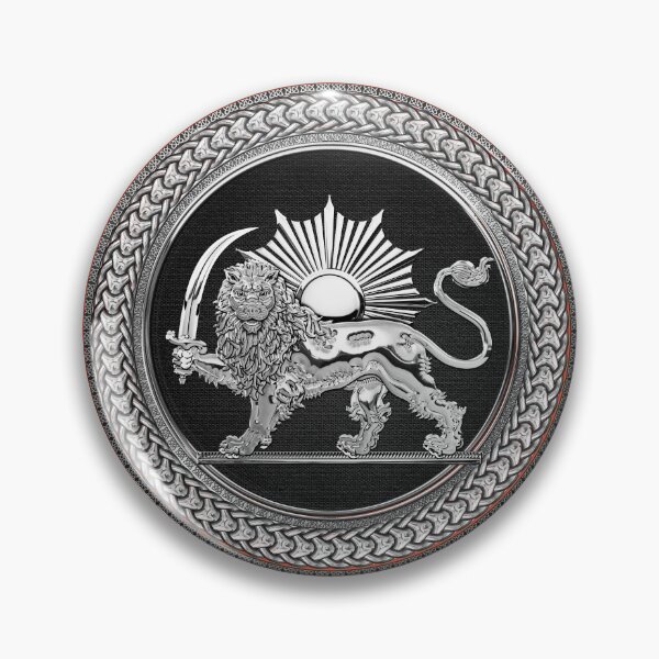 Item preview, Silver Persian Lion and Sun over Red Velvet designed and sold by Serge Averbukh Art Studio.