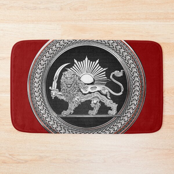 Item preview, Silver Persian Lion and Sun over Red Velvet designed and sold by Serge Averbukh Art Studio.