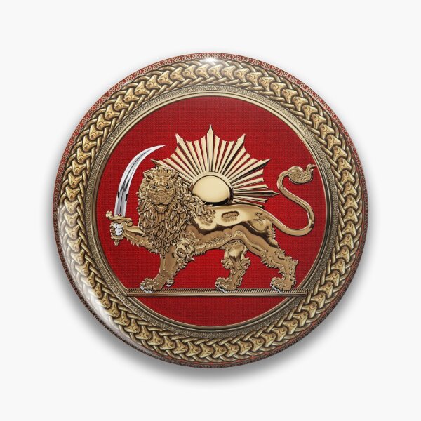 Item preview, Gold Persian Lion and Sun over Black Velvet designed and sold by Serge Averbukh Art Studio.