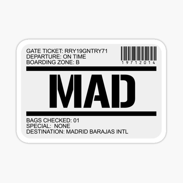 Item preview, Madrid Spain airport destination stamp designed and sold by GentryRacing.
