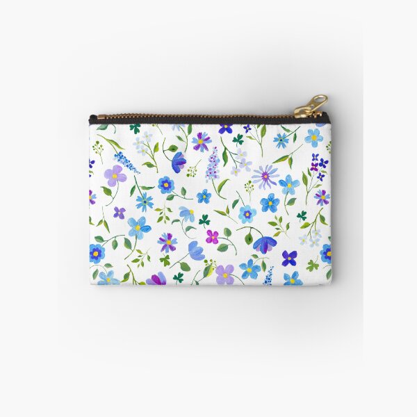 Item preview, blue and purple romantic flowers (large) designed and sold by paint-it-fun.