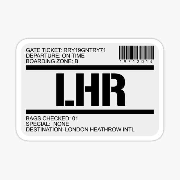 London Heathrow airport destination stamp Sticker