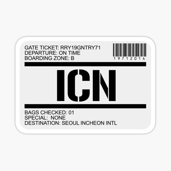 Item preview, Seoul Korea airport destination stamp designed and sold by GentryRacing.